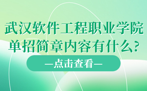 武汉软件工程职业学院单招简章