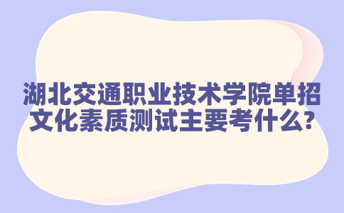 湖北交通职业技术学院单招文化素质测试