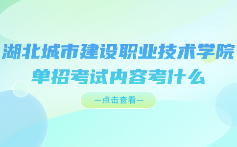 湖北城市建设职业技术学院单招